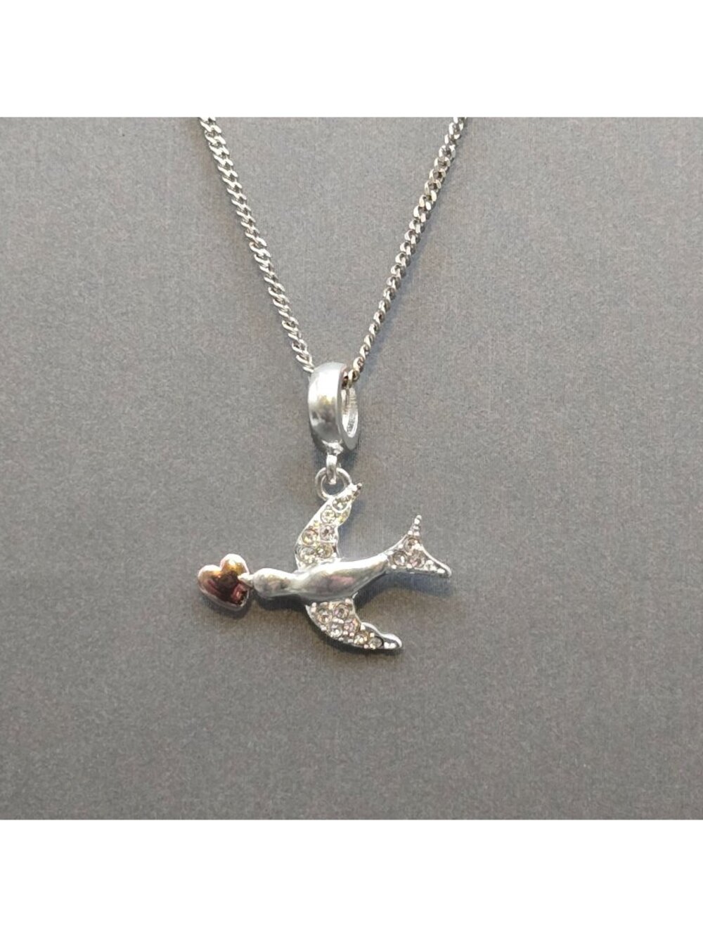 Chamilia Sterling Silver Swarovski Special Delivery Swallow Bird Charm Necklace